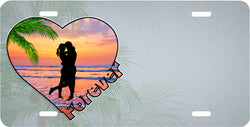 Silhouette Couple on Heart-Shaped Beach - Auto Tag
