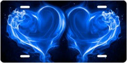 Blue Flaming Hearts - Auto Tag