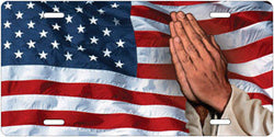 Praying Hands on American Flag 